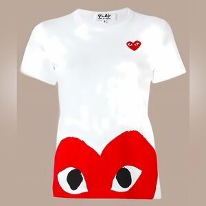 Comme des Garçons Play White Heart Logo Tee Medium